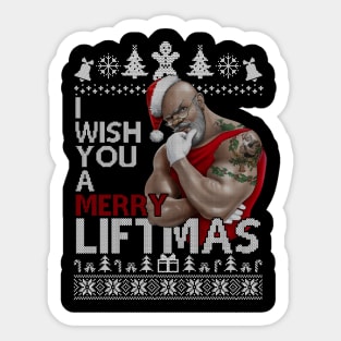 I WISH YOU A MERRY LIFTMAS - GYM CHRISTMAS JUMPER - CLOTHING OF LEGENDS Sticker